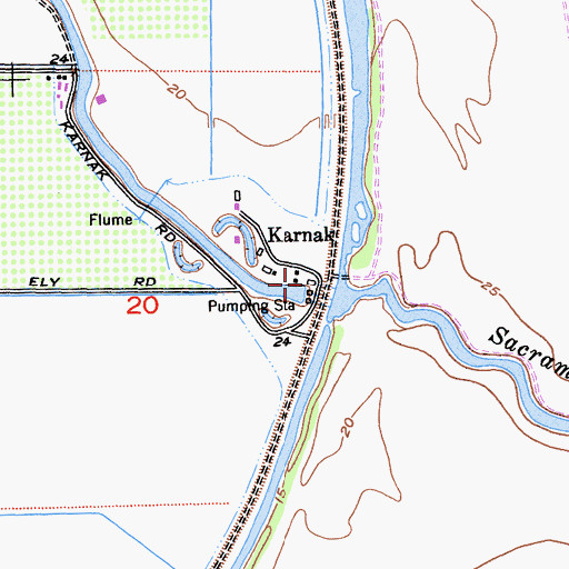 Topographic Map of Karnak, CA