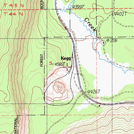 Topographic Map of Kegg, CA