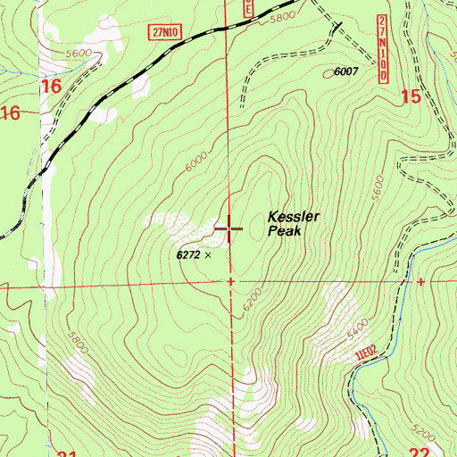 Topographic Map of Kessler Peak, CA