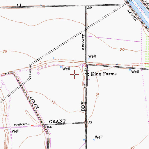 Topographic Map of King Farms, CA