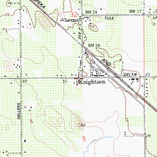 Topographic Map of Knightsen, CA