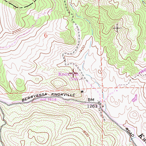Topographic Map of Knoxville, CA