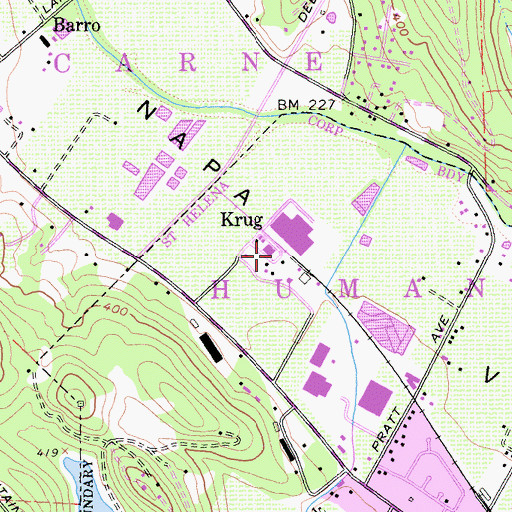 Topographic Map of Krug, CA