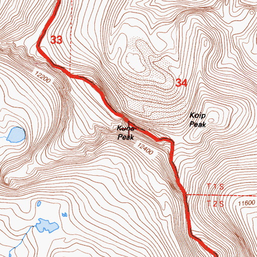 Topographic Map of Kuna Peak, CA