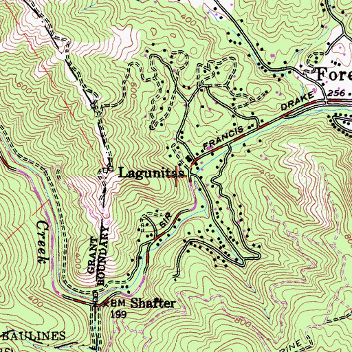 Topographic Map of Lagunitas, CA