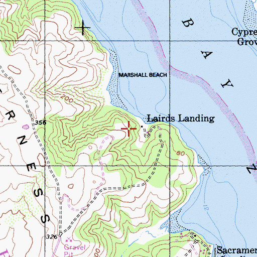 Topographic Map of Lairds Landing, CA