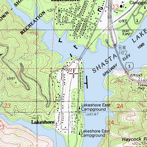 Topographic Map of Lakeshore, CA