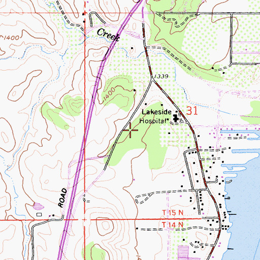 Topographic Map of Sutter Lakeside Hospital, CA