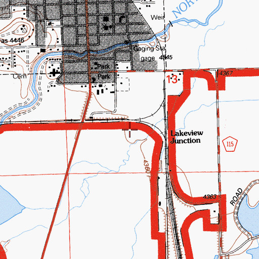 Topographic Map of Lakeview Junction, CA