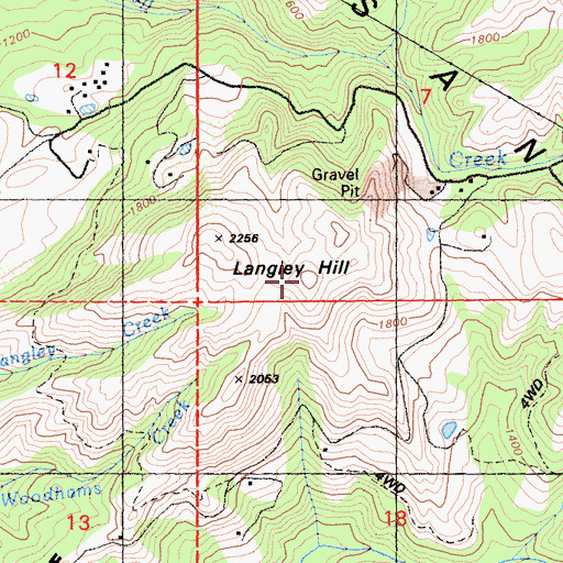 Topographic Map of Langley Hill, CA