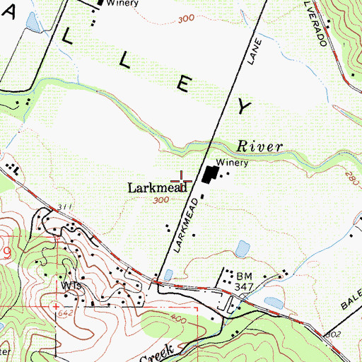 Topographic Map of Larkmead, CA
