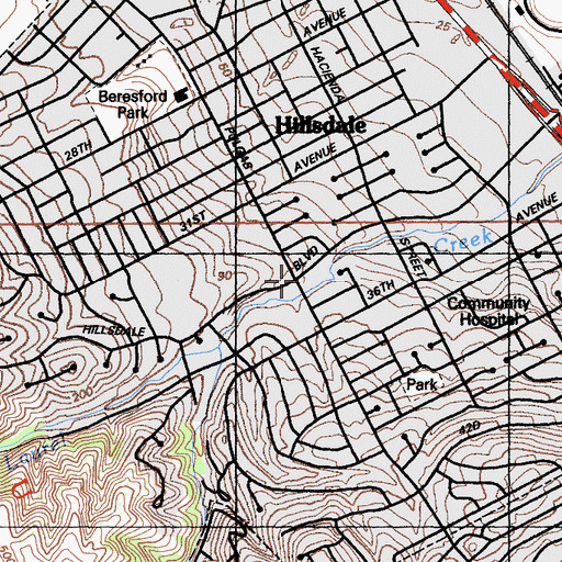 Topographic Map of Laurel, CA