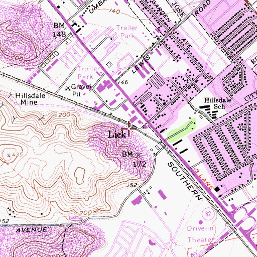 Topographic Map of Lick, CA