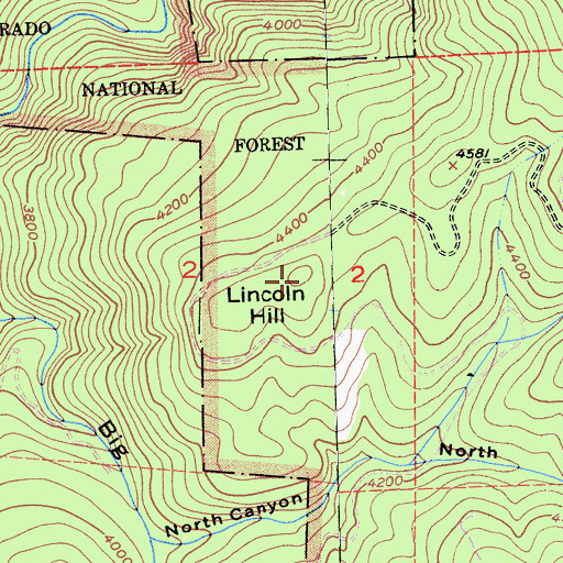 Topographic Map of Lincoln Hill, CA
