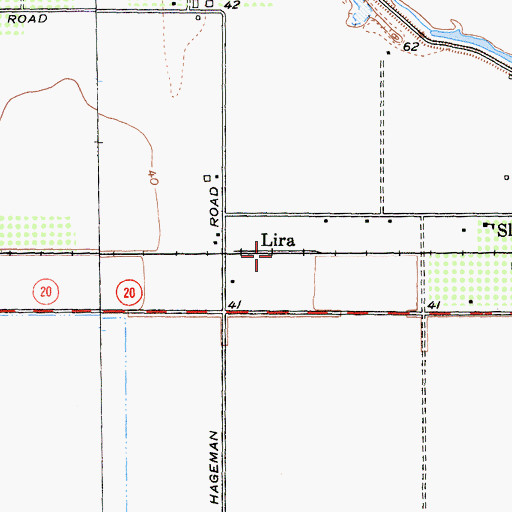 Topographic Map of Lira, CA
