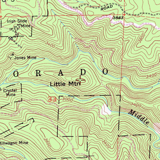 Topographic Map of Little Mountain, CA