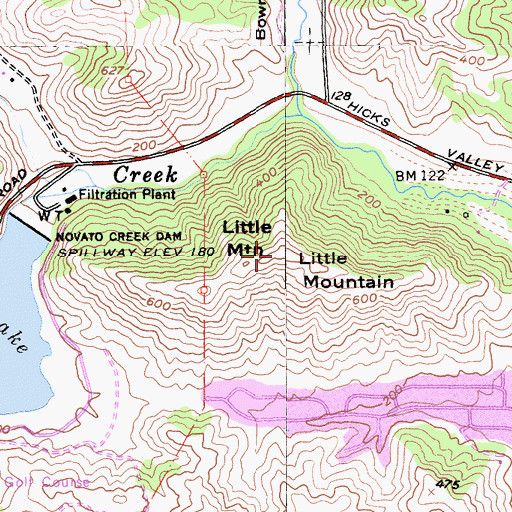 Topographic Map of Little Mountain, CA