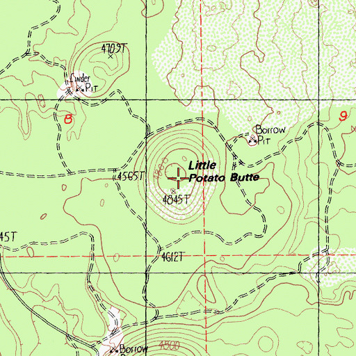 Topographic Map of Little Potato Butte, CA
