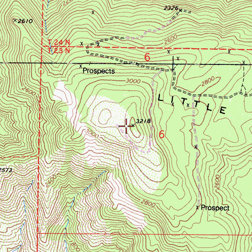 Topographic Map of Little Red Mountain, CA