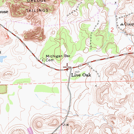 Topographic Map of Live Oak, CA