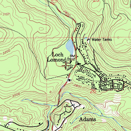 Topographic Map of Loch Lomond, CA