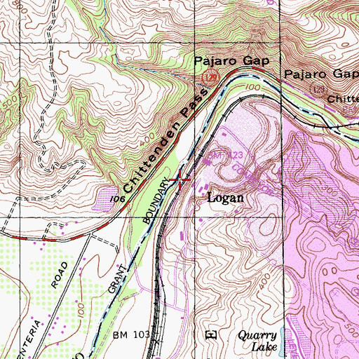Topographic Map of Logan, CA