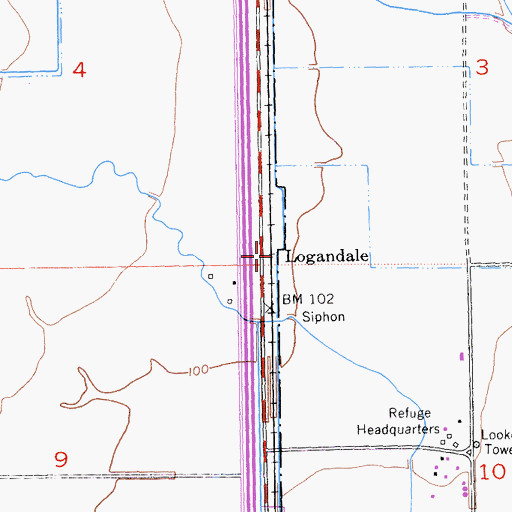 Topographic Map of Logandale, CA