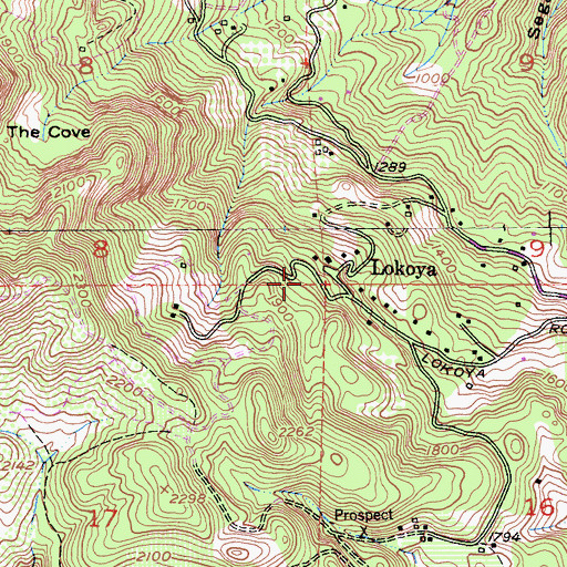 Topographic Map of Lokoya, CA