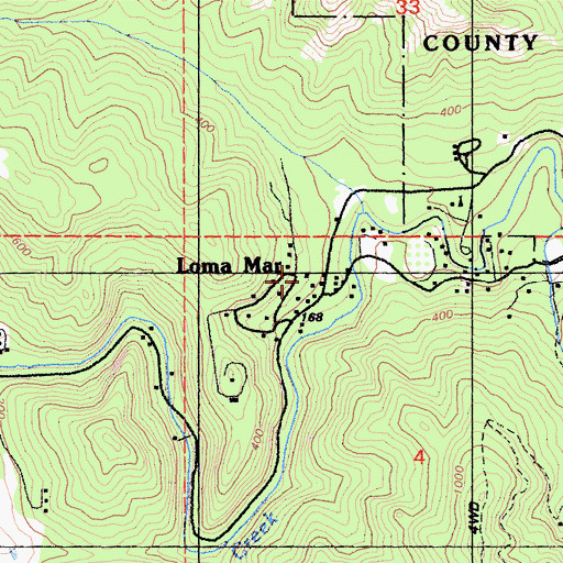 Topographic Map of Loma Mar, CA