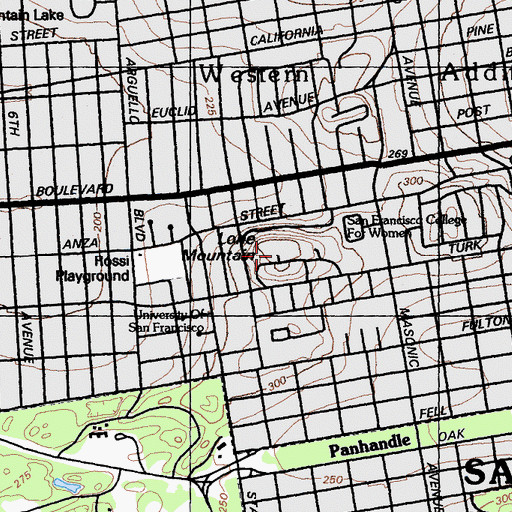 Topographic Map of Lone Mountain, CA