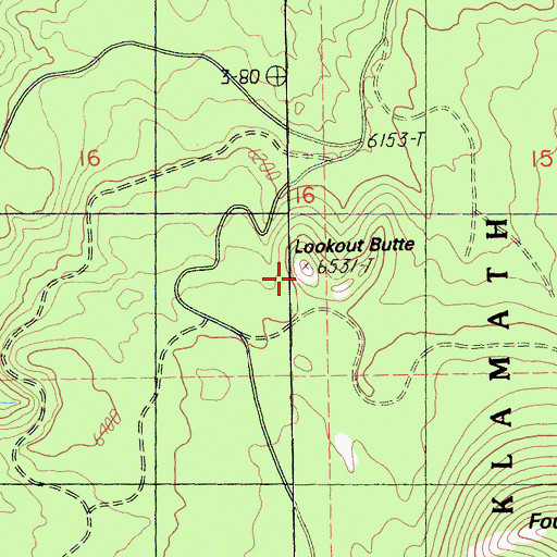 Topographic Map of Lookout Butte, CA