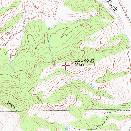 Topographic Map of Lookout Mountain, CA