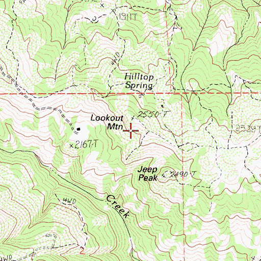 Topographic Map of Lookout Mountain, CA