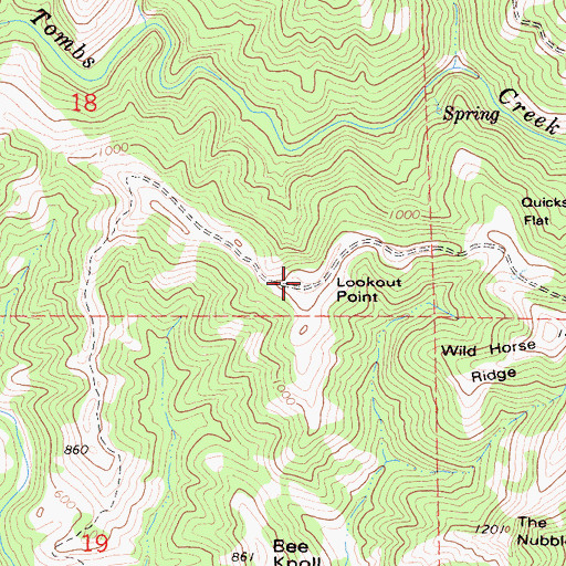 Topographic Map of Lookout Point, CA