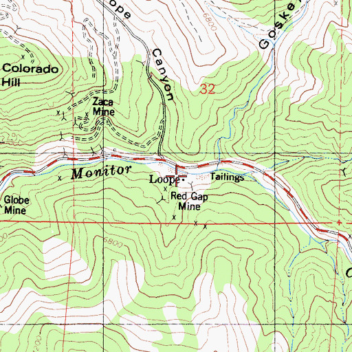 Topographic Map of Loope, CA