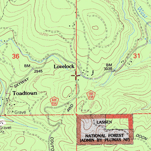 Topographic Map of Lovelock, CA