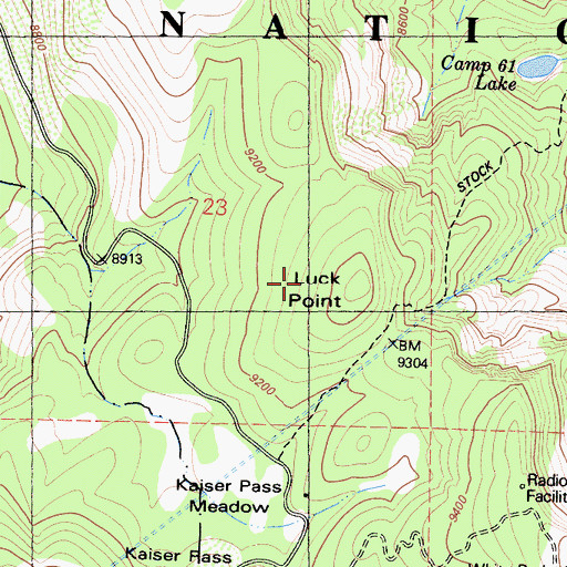 Topographic Map of Luck Point, CA