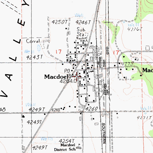 Topographic Map of Macdoel, CA