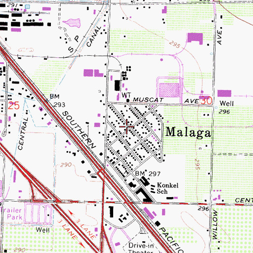 Topographic Map of Malaga, CA