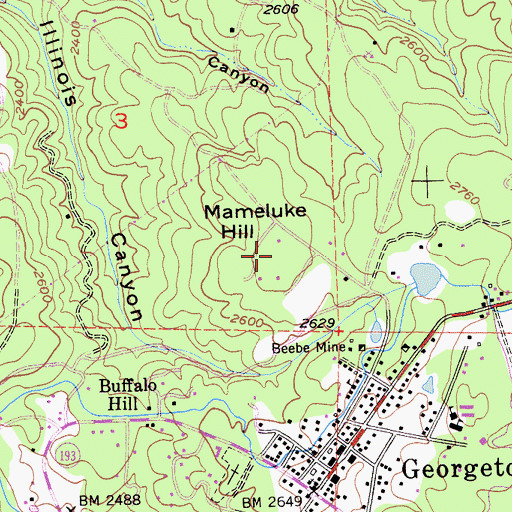 Topographic Map of Mameluke Hill, CA