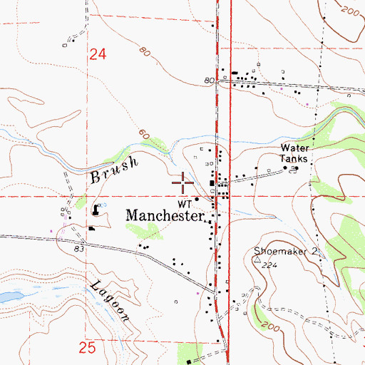 Topographic Map of Manchester, CA