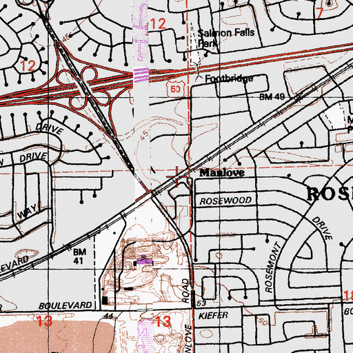Topographic Map of Manlove, CA
