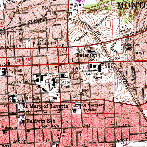 Topographic Map of Montgomery Division, AL
