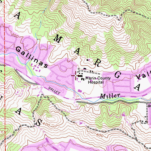 Topographic Map of Marin County Hospital, CA
