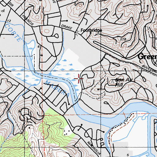 Topographic Map of Marin General Hospital, CA