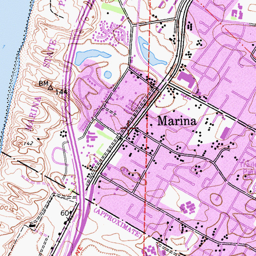 Topographic Map of Marina, CA