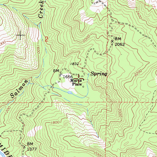 Topographic Map of Marks Place, CA