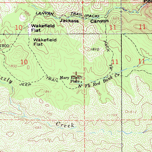 Topographic Map of Mary Ellen Place, CA