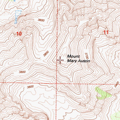 Topographic Map of Mount Mary Austin, CA