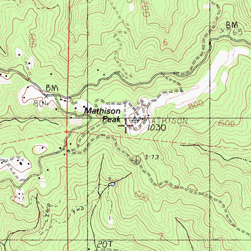 Topographic Map of Mathison Peak, CA